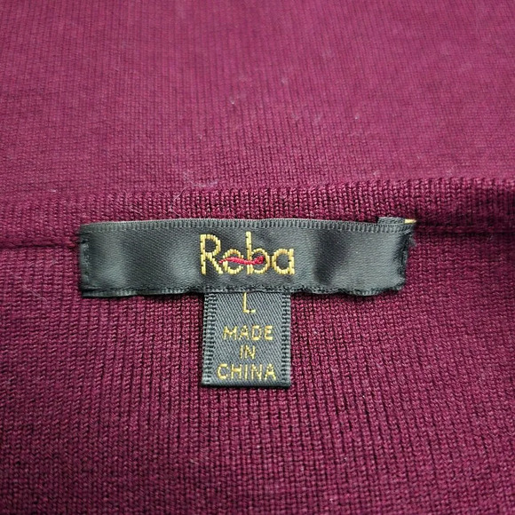 Reba Women's Burgundy Silk Blend Heavy Bead Sequin Choker Neck Knit Halter Top L - Picture 3 of 5